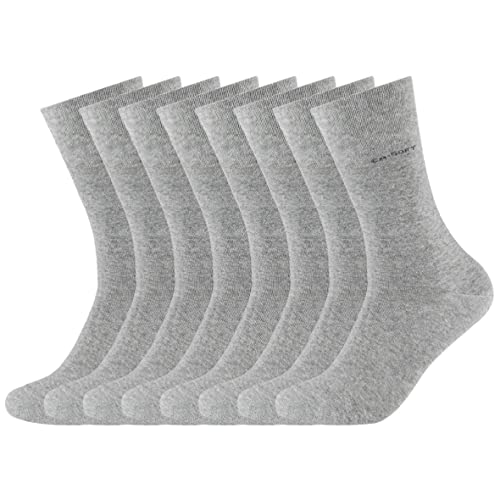 Camano 8 Paar Socken Unisex 3642 CA-SOFT Cotton ohne Gummidruck Damen und Herren Strümpfe, Farbe Hellgrau Melange, Größe 35-38 von Camano