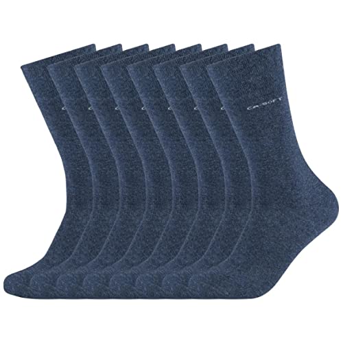 Camano 8 Paar Socken Unisex 3642 CA-SOFT Cotton ohne Gummidruck Damen und Herren Strümpfe, Farbe Jeans, Größe 35-38 von Camano