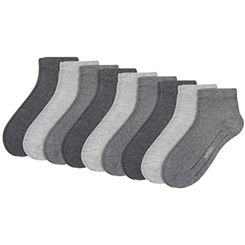 Camano 9 Paar Quarter Socken Unisex 3023 Ca-Soft ohne Gummidruck Damen und Herren Sneaker Strümpfe, Farbe Grau Melange, Größe 35-38 von Camano