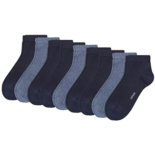 Camano 9 Paar Quarter Socken Unisex 3023 Ca-Soft ohne Gummidruck Damen und Herren Sneaker Strümpfe, Farbe Navy, Größe 35-38 von Camano