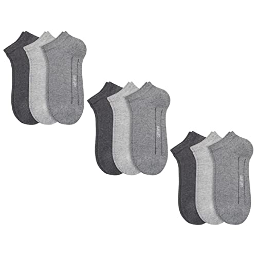 Camano 9 Paar Sneaker Socken Unisex 3003 Ca-Soft ohne Gummidruck Damen und Herren Füßlinge, Farbe Grau, Größe 35-38 von Camano