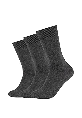 Camano Socken Damen & Herren (3x Paar) in Dunkelgrau mit Baumwolle Größe 43-46 von Camano