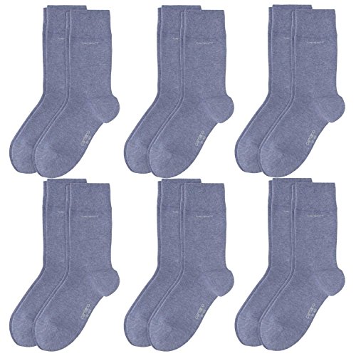 Camano CA-SOFT Cotton Socken 6er Pack, Größe:39-42, Farbe:Denim Melange (33) von Camano