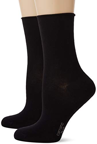 Camano Damen 2281 Socken, Schwarz (Black 0005), 35/38 (2er Pack) von Camano