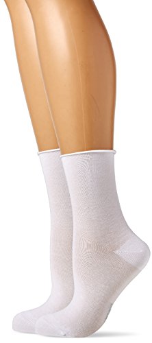 Camano Damen 2281 Socken, Weiß (White 0001), 35/38 (2er Pack) von Camano