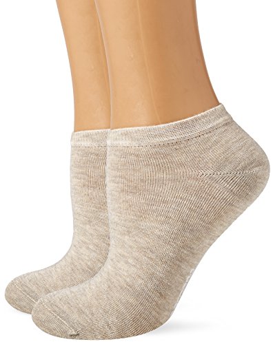 Camano Damen Füßlinge 3318, 2er Pack, Gr. 39/42, Beige (Natural Melange 0011) von Camano