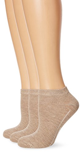 Camano Damen Füßlinge CA Soft Sneaker 3 - er 3003, 3er Pack, Gr. 35/38, Beige (Sand Melange 18) von Camano