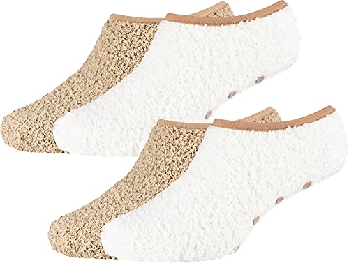Camano Damen-Kuschel-Sneakersocken 2er-Pack creme/beige Größe 39-42 von Camano