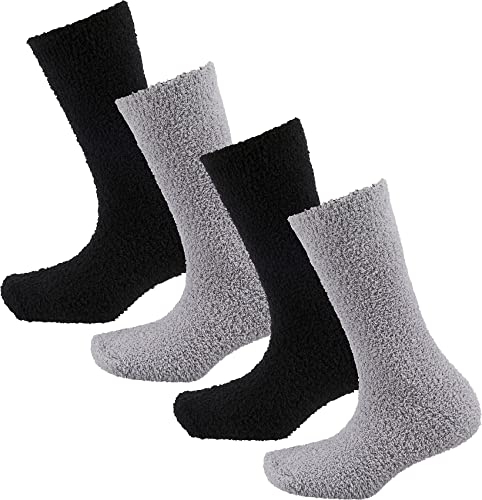 Camano 1103482000 - Damen sustainable cosy Kuschel Socken 4 Paar, black, Größe 35/38 von Camano