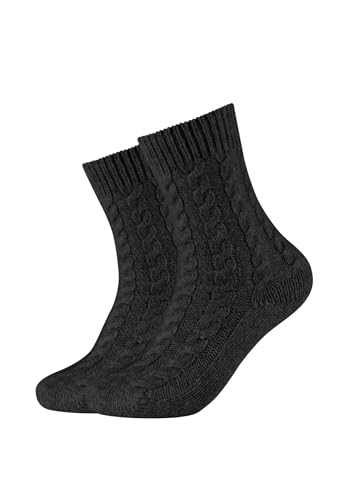 Camano Damen Kuschelsocken Flauschig Warm Damen Zopfmuster Norweger Winter 2er Pack von Camano