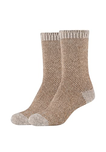 Camano Damen Online Women Cosy Soft Cashmere 2er Pack Socken, Nature, 35/38 von Camano