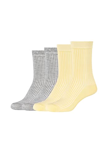 camano Damen Online Women Silky Feeling Rib Socks 4p, French Vanilla, 35-38 von Camano