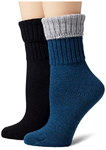 Camano Damen Online Women Wool-Mix 2er Pack Socken, Captain's Blue, 35/38 von Camano
