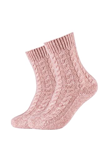 Camano Damen Socken Cosy Kuschelsocken Flauschig Warm Damen Zopfmuster Lang Flauschsocken Norweger Für Winter Set Frauen 2er Pack 35/38 dusty rose von Camano