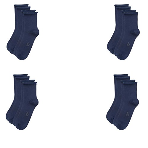 Camano Damen Socken Fashion Ankle Cotton Fine 4er Pack, Größe:35-38, Farbe:Blue (30) von Camano