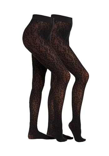 Camano Damen Strumpfhose Leo-Muster praktischer 2er Pack Langlebig Verstärkt Elegant Leopardenmuster Soft Schwarz Kein Einschneiden Strapazierfähig 2er Pack L black Camano Damen Strumpfhose Leo-Muster praktischer 2er Pack Langlebig Verstärkt Elegant Leopardenmuster Soft Schwarz Kein Einschneiden Strapazierfähig 2er Pack L black von Camano