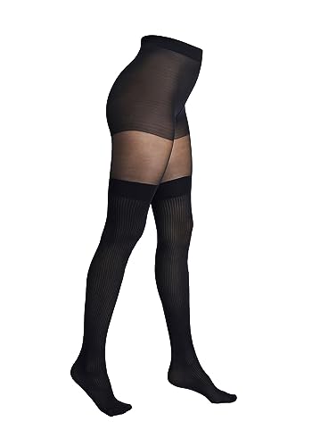 Camano Damen Strumpfhose overknee stripes 1er Pack S black Camano Damen Strumpfhose overknee stripes 1er Pack S black von Camano