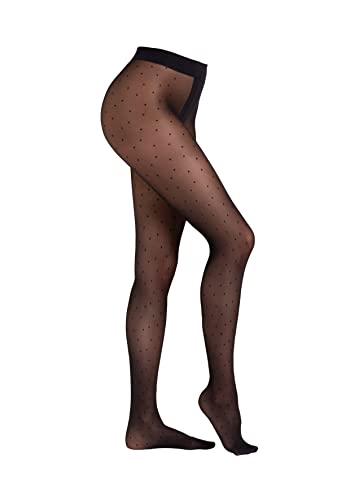 Camano Damen Strumpfhose dots 1er Pack L black von Camano