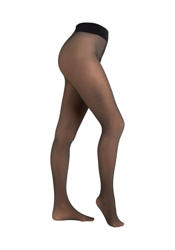 Camano Damen Thermostrumpfhose light warm & transparent 80 DEN weichen Zehennähte beige Innenfutter Bequemer Baumwollzwickel 1er Pack 42/44 black von Camano