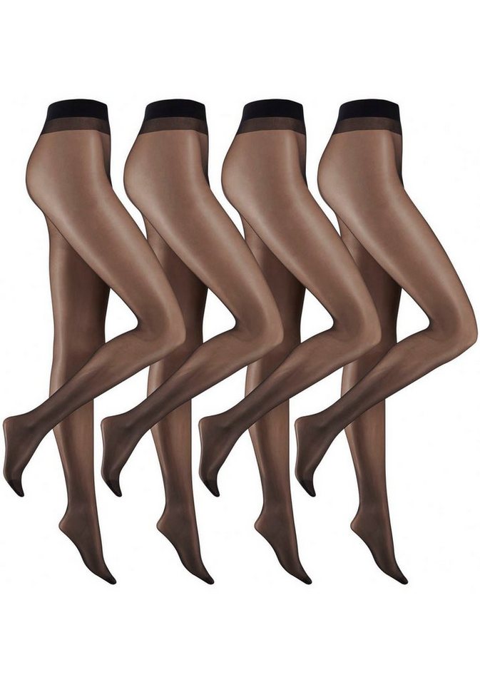 Camano Feinstrumpfhose fine everyday 20 DEN (4er Pack) mit leicht verstärkte, kaum sichtbare Fußspitze von Camano