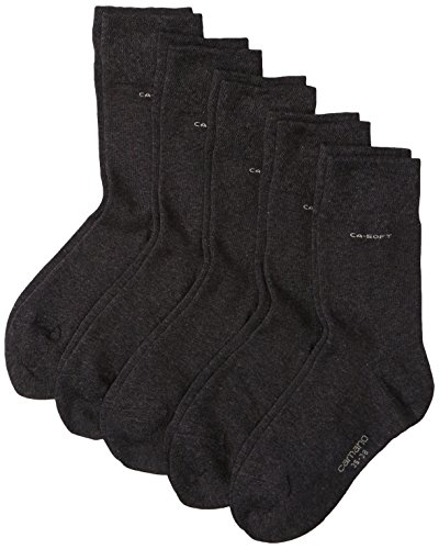 Camano Herren 3642 Ca-Soft 5 Paar Socken, Grau (Antracite Mel. 08), (Herstellergröße: 43/46) (5er Pack) von Camano