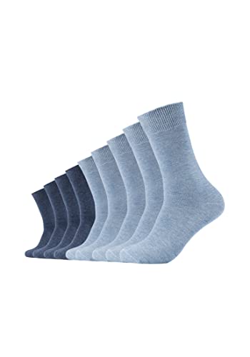 Camano Herren 9106 Socken, Blau (Stone Mel (99) + Jeansblau 0099), 43/46 (9er Pack) von Camano