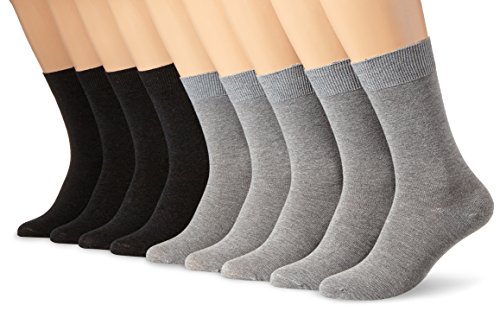 Camano Socken aus Bio-Baumwolle im 9er Pack (9 Paar)- Gr. 43-46, Grau (L.grey Mel. (10) + Anthra 0010) von Camano