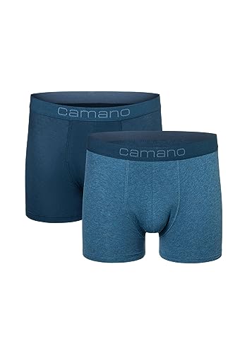 Camano Herren Boxershorts Unterhosen Herren elastischer Gummibund ohne Einschneiden Baumwolle Stretch hautfreundlich Atmungsaktiv 2er Pack 2XL Blue Mix von Camano