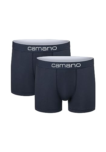 Camano Herren Boxershorts Unterhosen Herren elastischer Gummibund ohne Einschneiden Baumwolle Stretch hautfreundlich Atmungsaktiv 2er Pack L Navy Blazer von Camano