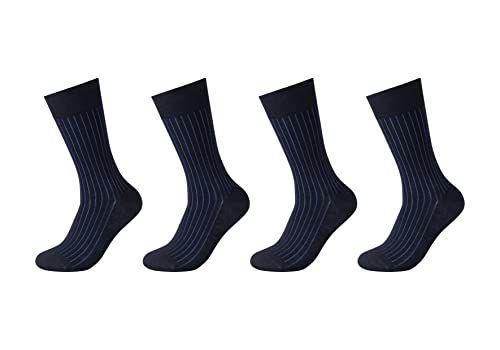 Camano Herren Online Men Ca-soft Shadow Stripes 4er Pack Socken, Navy, 39 EU von Camano