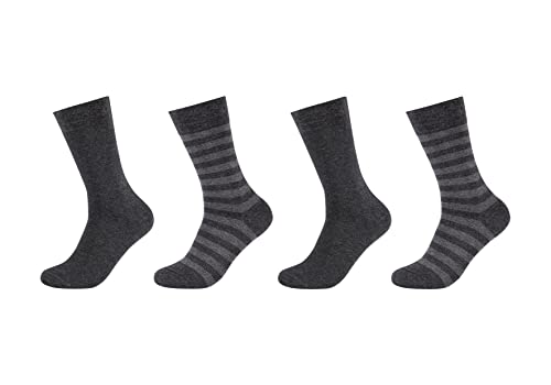 Camano Herren Online Men Ca-soft Stripes 4er Pack Socken, anthracite melange, 39 EU von Camano