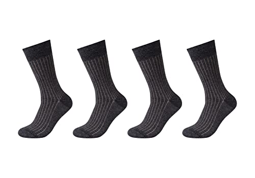 Camano Herren Online Men ca-Soft Shadow Stripes 4er Pack Socken, Anthracite Melange, 43/46 von Camano