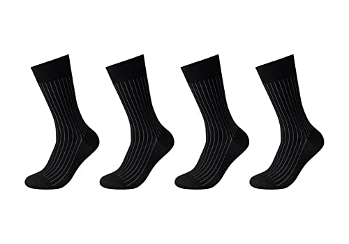 Camano Herren Online Men ca-Soft Shadow Stripes 4er Pack Socken, Black, 39/42 von Camano