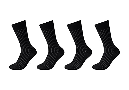 Camano Herren Online Men ca-Soft Shadow Stripes 4er Pack Socken, Black, 43/46 von Camano