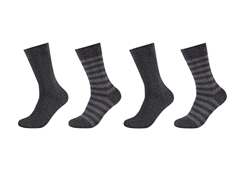 Camano Herren Online Men ca-Soft Stripes 4er Pack Socken, Anthracite Melange, 39/42 von Camano