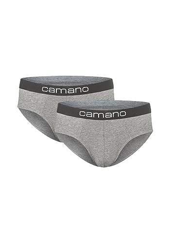 Camano Herren Slip 2er Pack XL Light Grey Melange von Camano