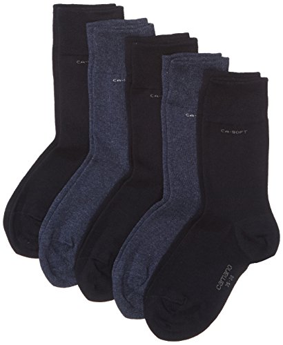 Camano Herren 3642 Ca-Soft 5 Paar Socken, Blau (Navy Combi 04), (Herstellergröße: 35/38) (5er Pack) von Camano