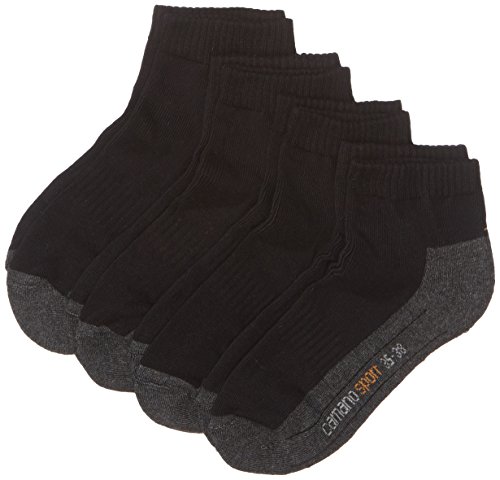 Camano Herren 5932 Quarter 4 Paar Sportsocken, Schwarz (Black 05), 39-42 EU von Camano