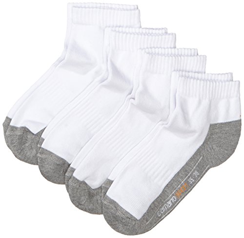 Camano Herren 5932 Sport Quarter 4 Paar Sportsocken, Weiß (White 01), (Herstellergröße: 43/46) (4er Pack) von Camano