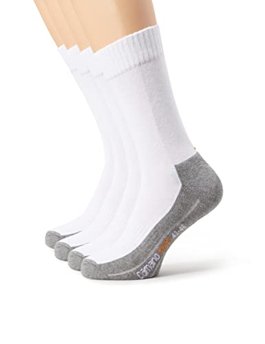 Camano Herren 5942 4 Paar Sportsocken, Weiß (White 01), 35-38 EU von Camano