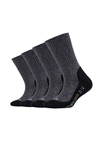 Camano Babys Kinder Sportsocken Jungen & Mädchen (4x Paar) Pro-Tex atmungsaktiv grau 39-42 von Camano