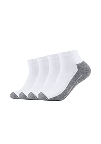 Camano Unisex Sportsocken kurz Atmungsaktiv Bequem Perfekte Passform Tennissocken Verstärkt Herren und Damen pro tex 4er Pack 35/38 white von Camano