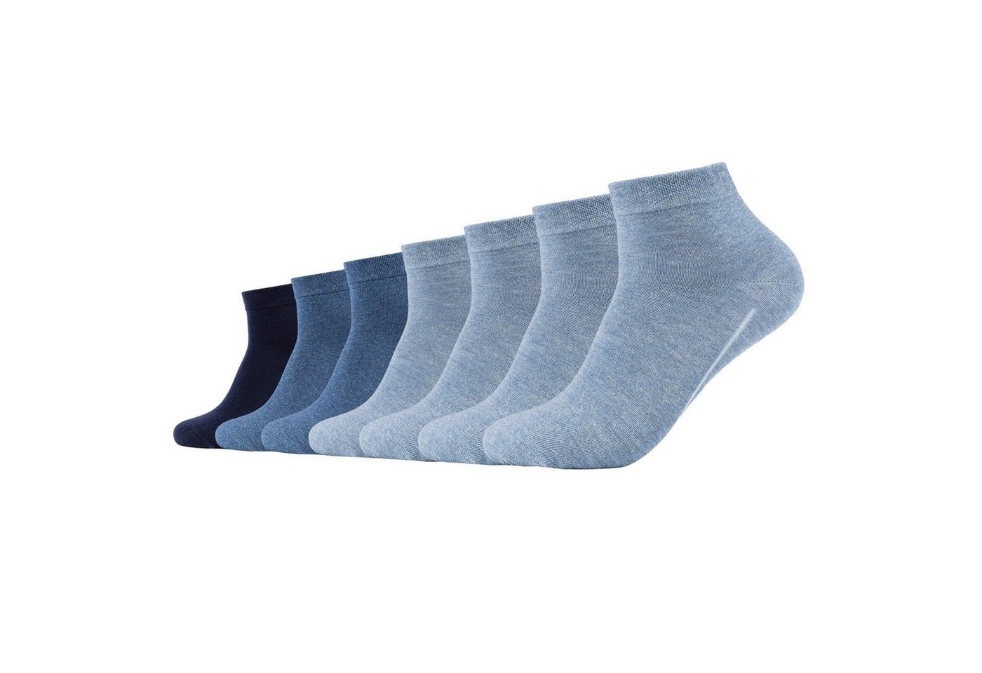 Camano Kurzsocken Unisex Socken - Quarter, einfarbig, 7er Pack von Camano