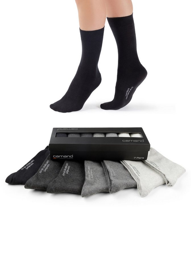 Camano Langsocken comfort (7-Paar) in langer Form, mit Geschenkbox von Camano