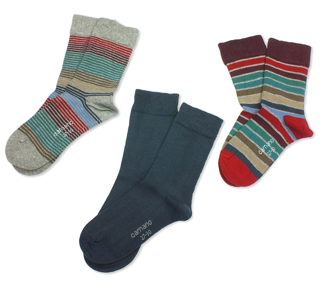 Camano Langsocken CA3795 (Packung, 3-Paar, 3 Paar) Kinder Mädchen oder Jungen Socken, Baumwolle, Unisex Kindersocken von Camano