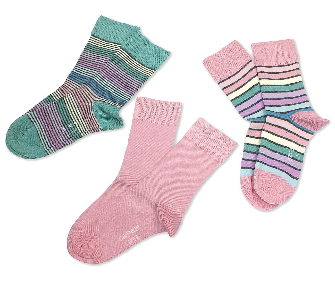 Camano Langsocken CA3795 (Packung, 3-Paar, 3 Paar) Kinder Mädchen oder Jungen Socken, Baumwolle, Unisex Kindersocken von Camano