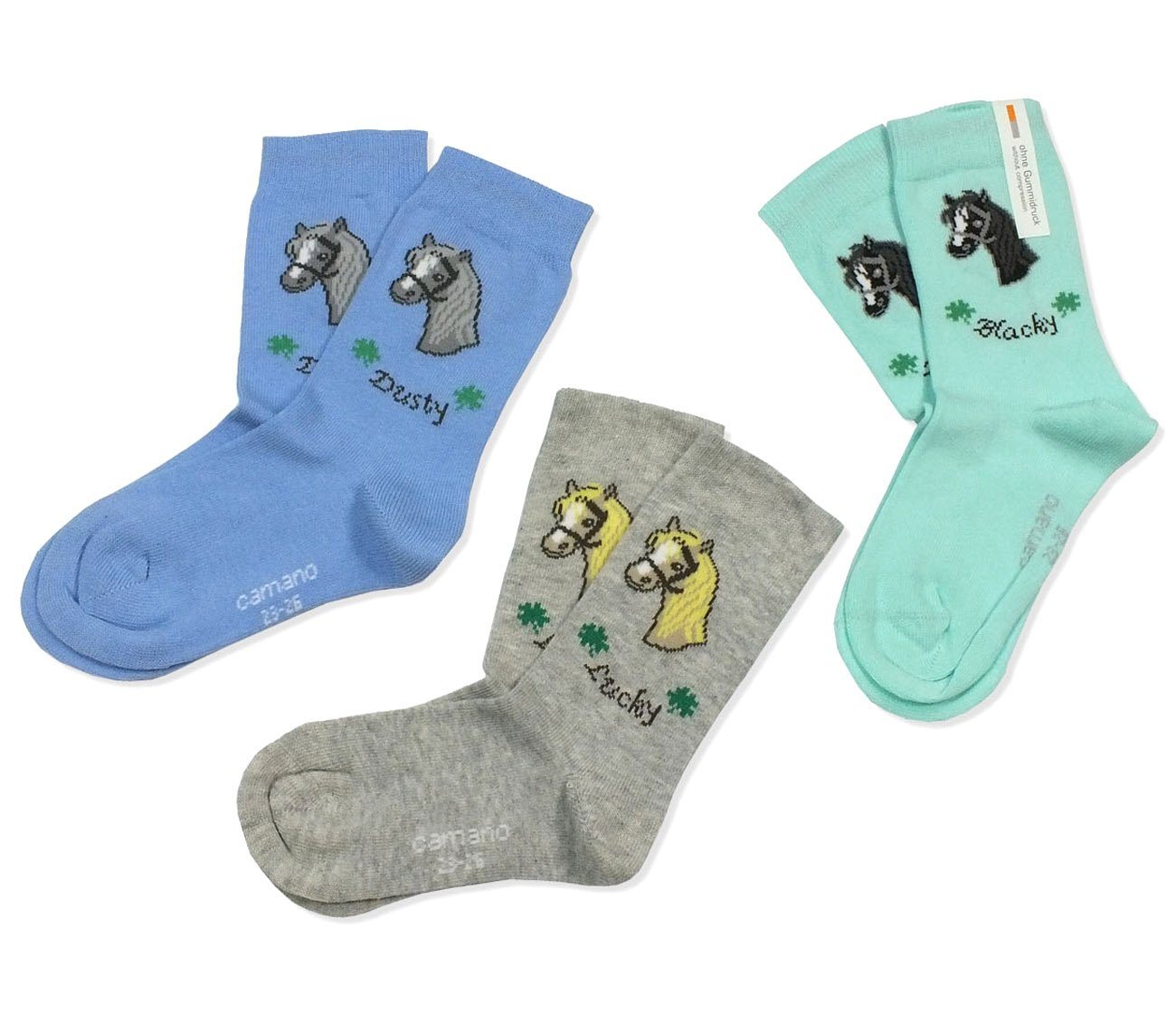 Camano Langsocken CA3814 (Packung, 3-Paar, 3 Paar) Kinder Mädchen Socken, Baumwolle, Kindersocken von Camano