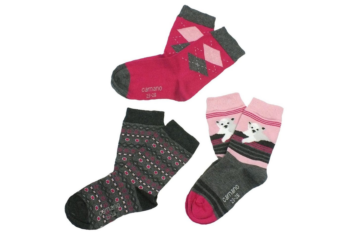 Camano Langsocken CA3821 (Packung, 3 Paar) Kinder Socken, Jungen & Mädchen mit Baumwolle, Kindersocken von Camano