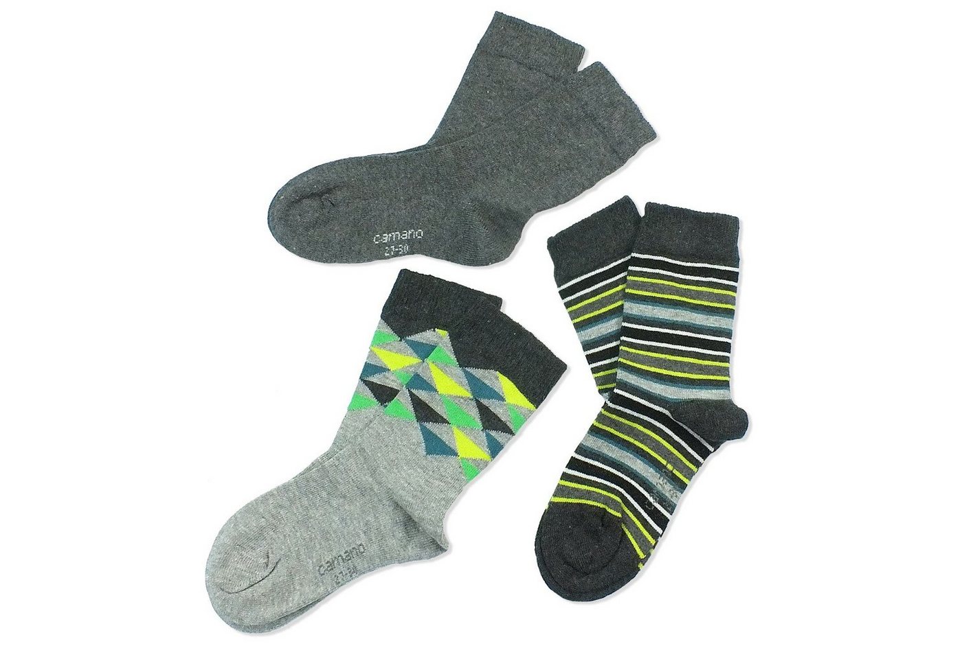 Camano Langsocken CA3840 (Packung, 3-Paar, 3 Paar) Kinder Socken, Jungen & Mädchen mit Baumwolle, Kindersocken von Camano