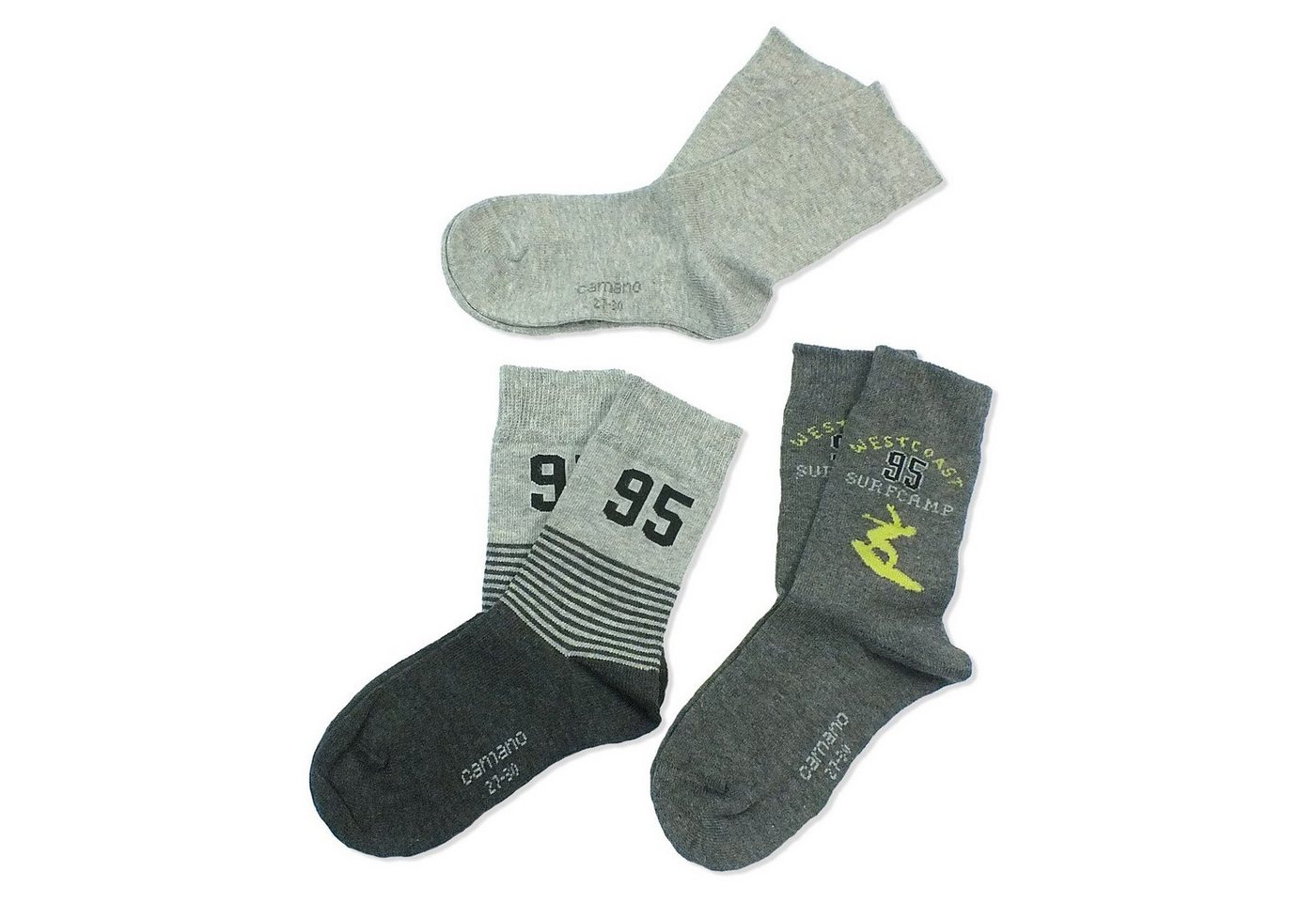 Camano Langsocken CA3841 (Packung, 3-Paar, 3 Paar) Kinder Socken, Jungen & Mädchen mit Baumwolle, Kindersocken von Camano